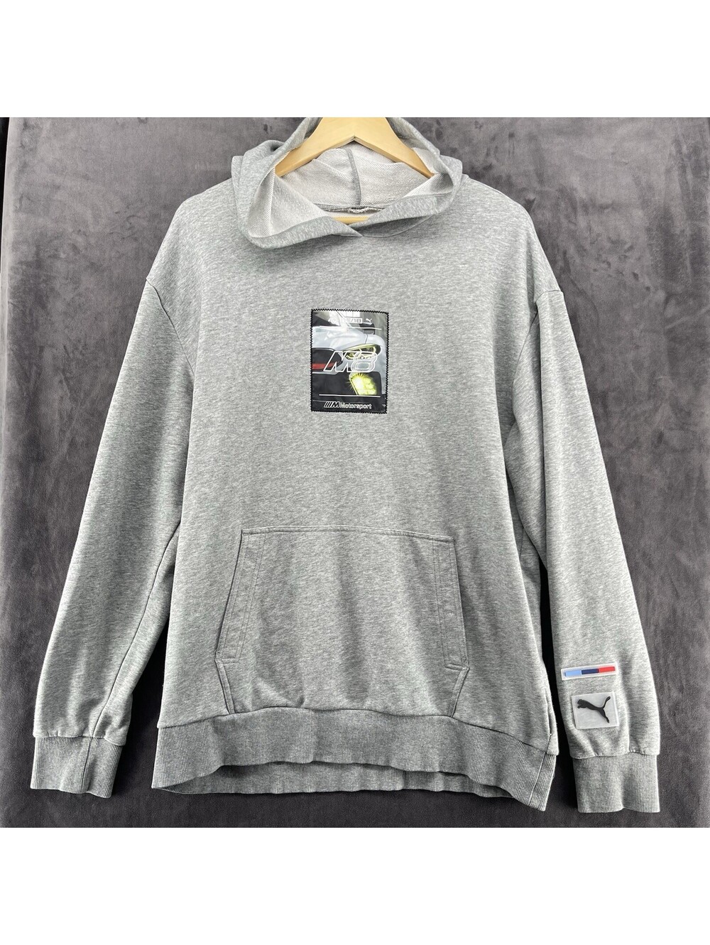 Puma BMW Motorsport Hoodie Mens S Gray Full Zip Racing Jacket Sweatshirt
